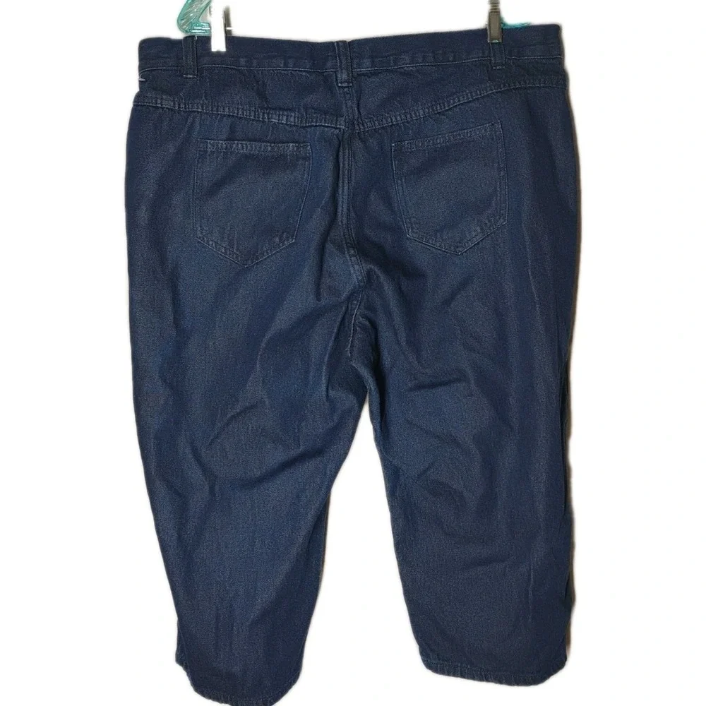 Woman Within 22W (39x20) Women's Bermuda Dark Denim Jean Shorts Vintage